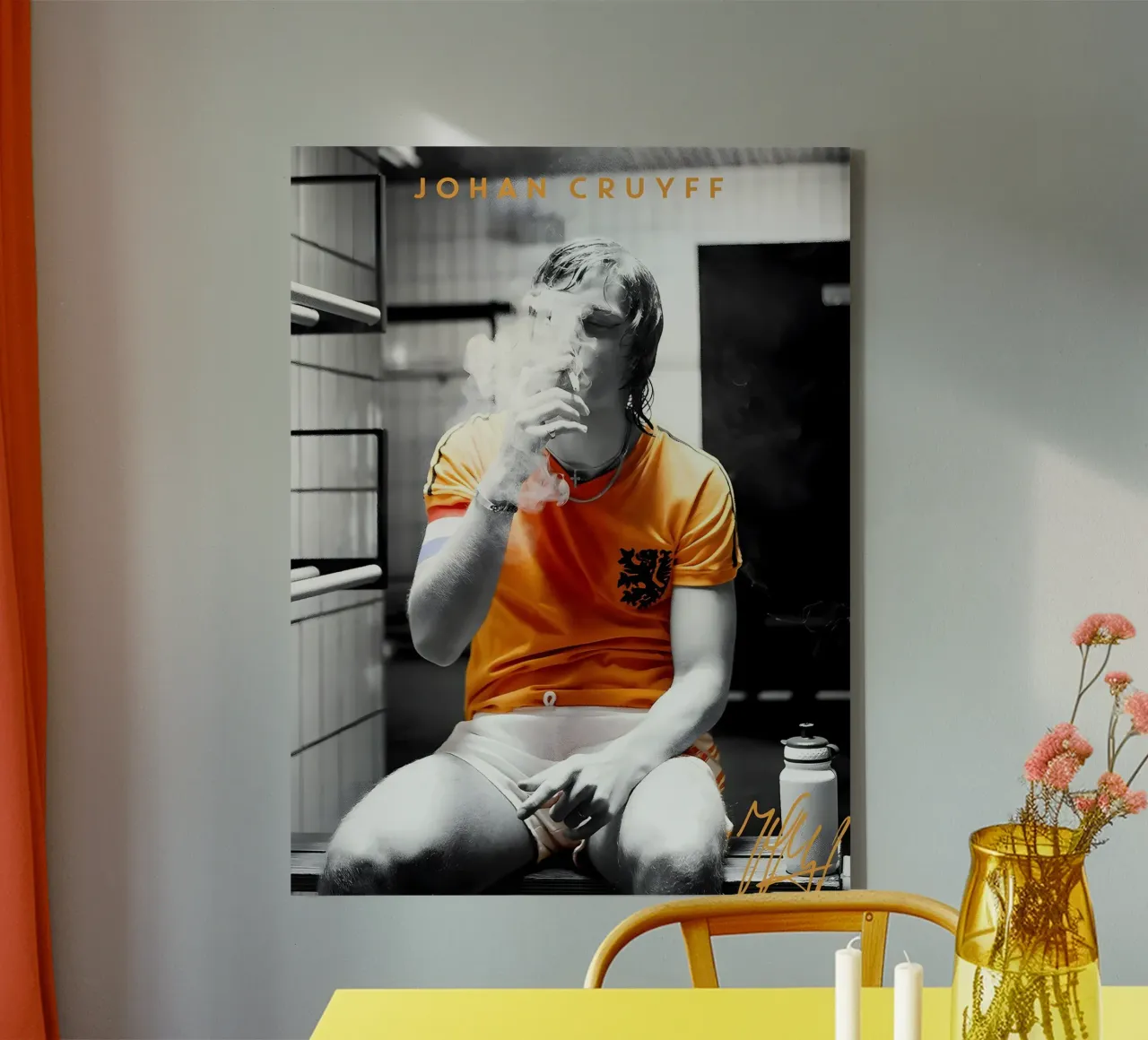 Johan Cruyff tela con Cornice a cassetta da mitom