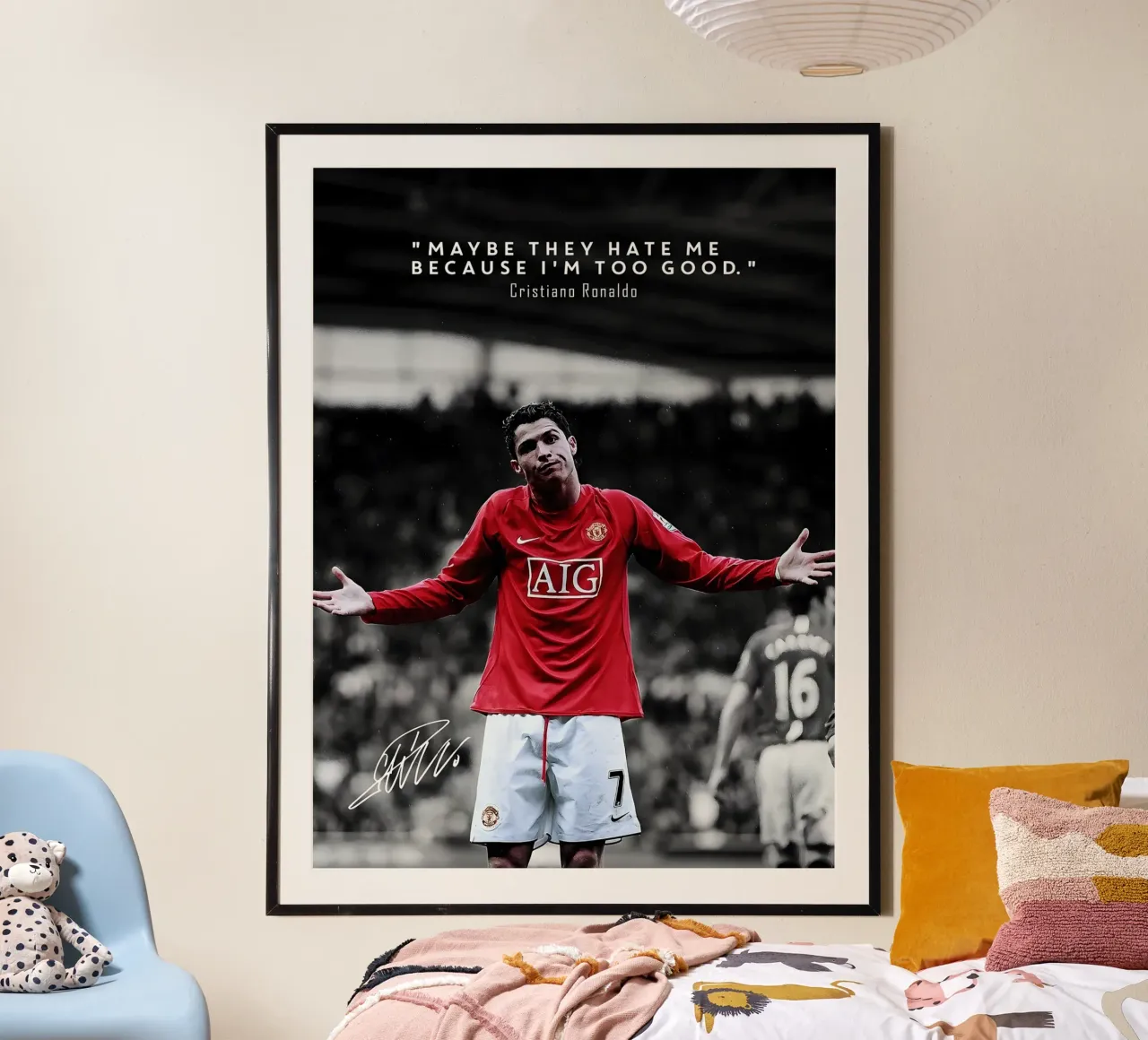 Cristiano Ronaldo poster con telaio in alluminio da mitom