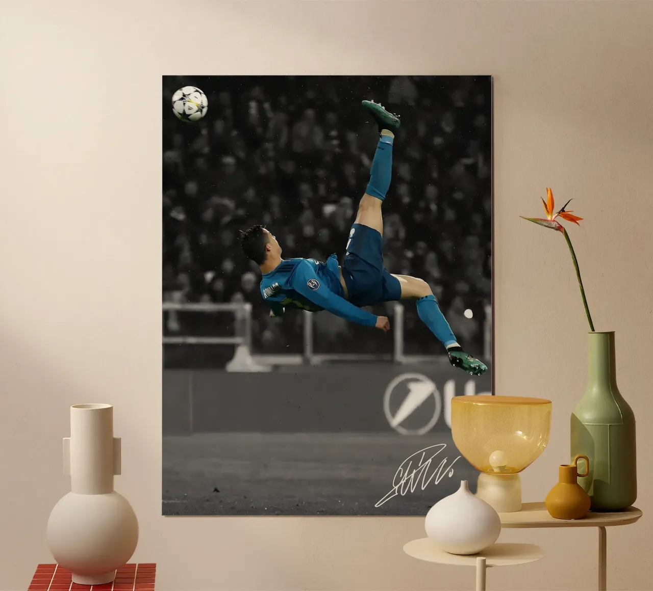 Ronaldo poster con telaio in legno da mitom