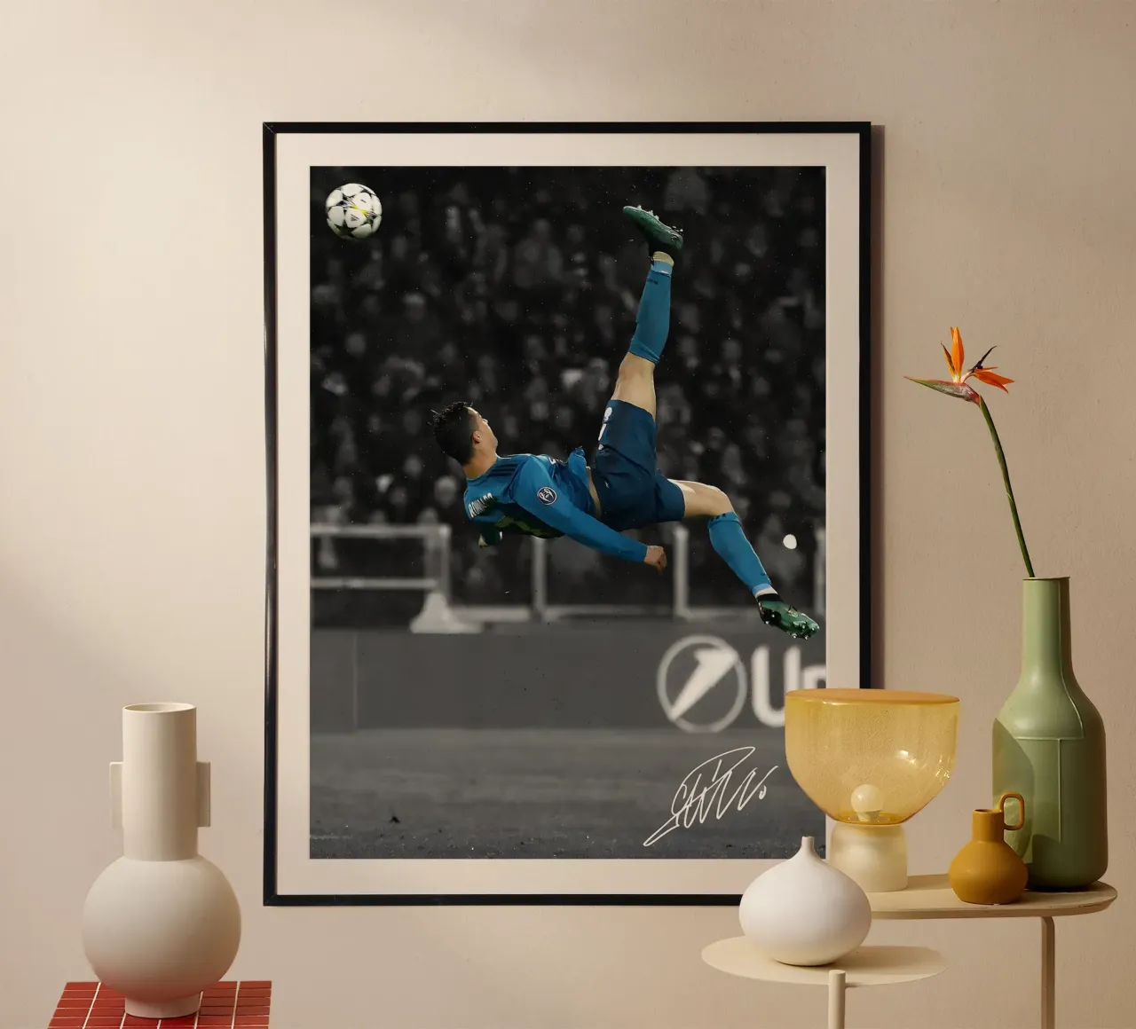 Ronaldo poster con telaio in legno da mitom