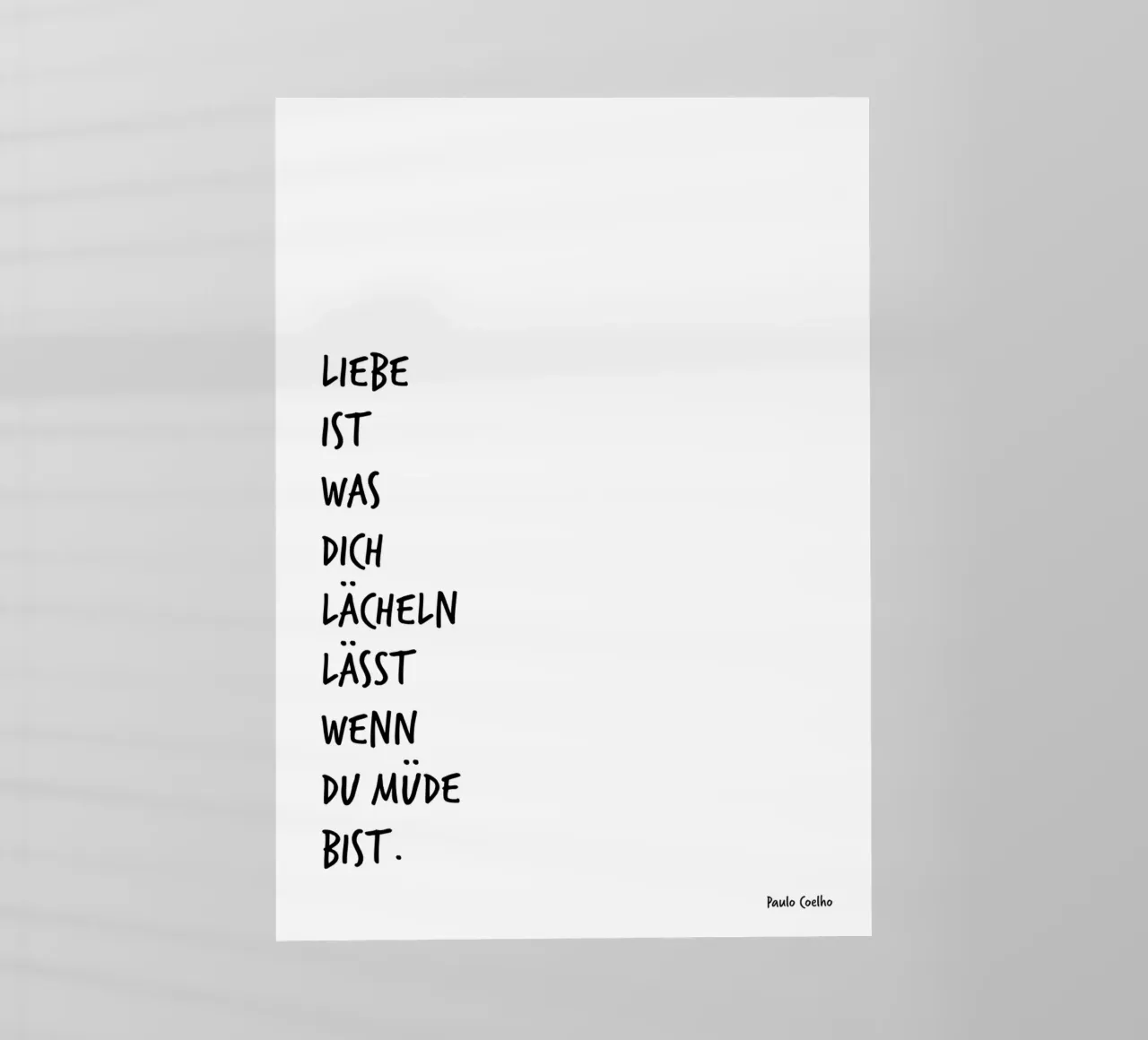 Liebe ist was dich lächeln lässt, wenn du müde bist. pellicola backlit da FRICKE DESIGN
