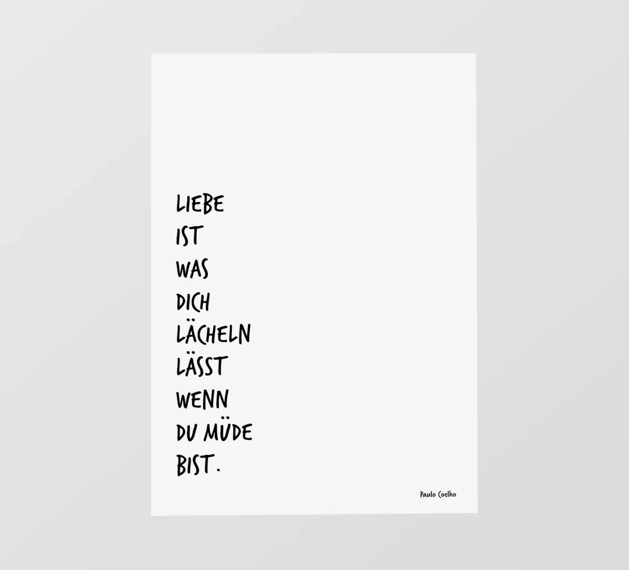 Liebe ist was dich lächeln lässt, wenn du müde bist. pellicola backlit da FRICKE DESIGN