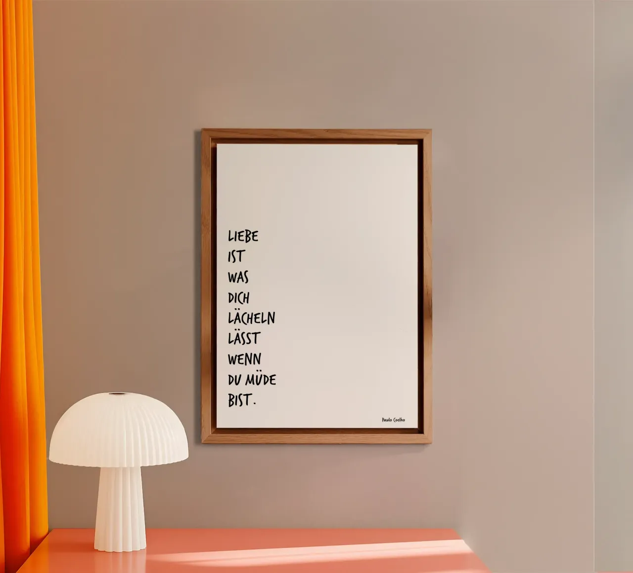 Liebe ist was dich lächeln lässt, wenn du müde bist. Alu-Dibond von FRICKE DESIGN