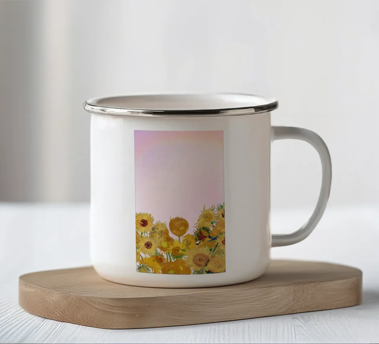Girasoli di Van Gogh - Sogno floreale post-impressionista tazza in smalto da NorwesClub