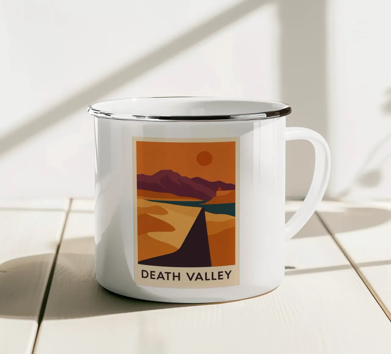 Death Valley - l'infinito che brucia in versione grafica tazza in smalto da JETLAG | affiches voyage