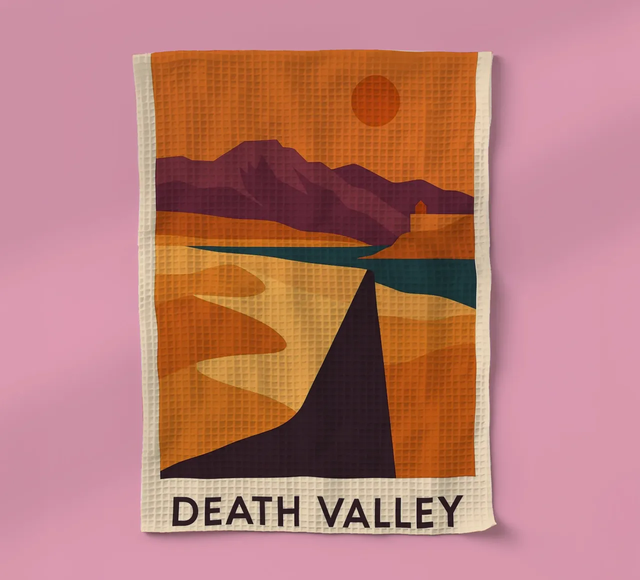 Death Valley - brandende oneindigheid in grafische versie theedoek van JETLAG | affiches voyage
