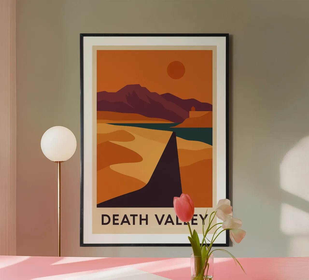 Valle de la Muerte - infinito ardiente en versión gráfica poster con marco de plástico de JETLAG | affiches voyage