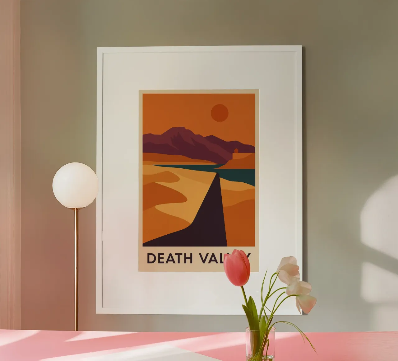 Valle de la Muerte - infinito ardiente en versión gráfica poster con marco de plástico de JETLAG | affiches voyage