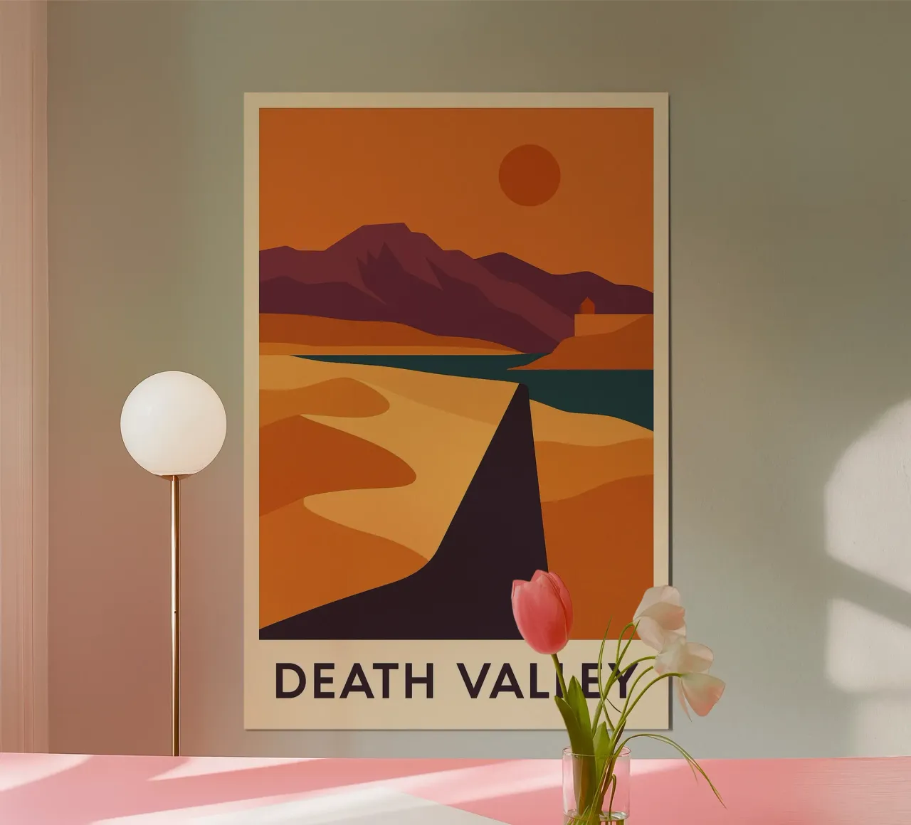 Valle de la Muerte - infinito ardiente en versión gráfica poster con marco de plástico de JETLAG | affiches voyage