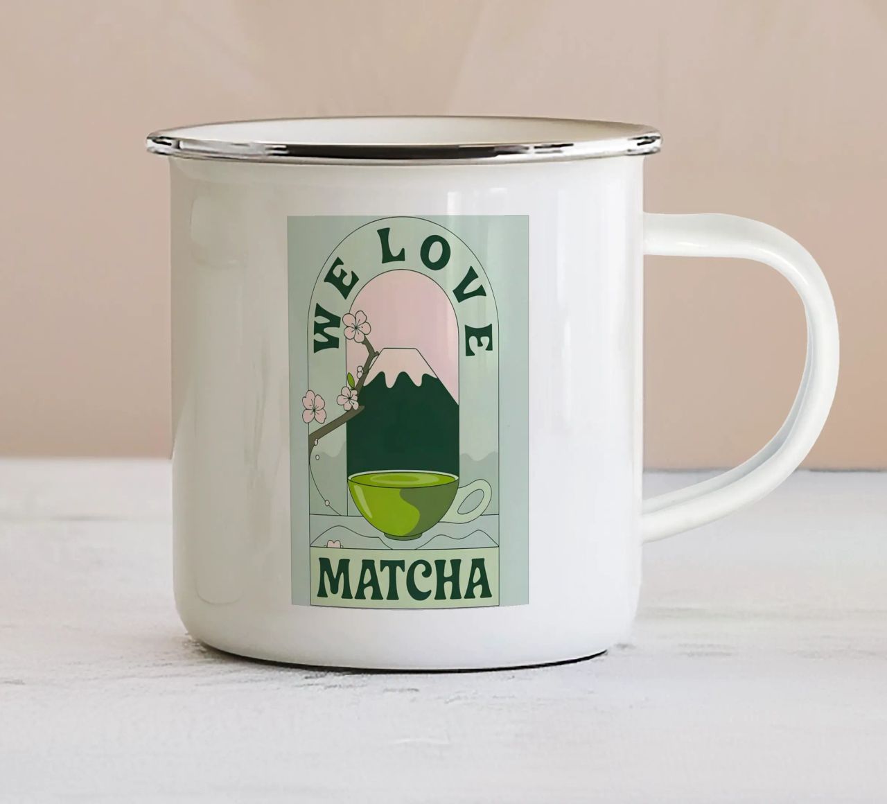 Matcha tazza in smalto da mitom