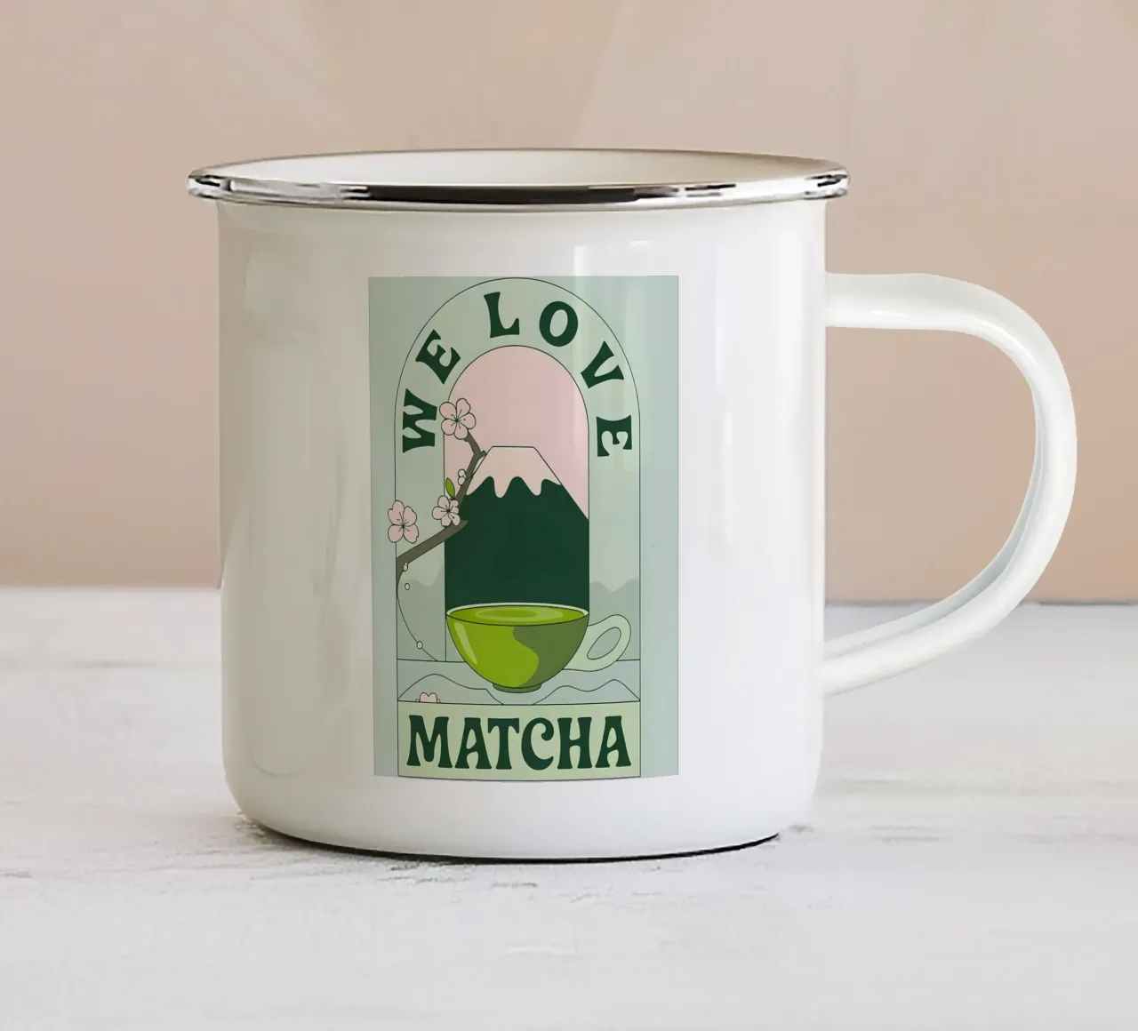Matcha tazza in smalto da mitom