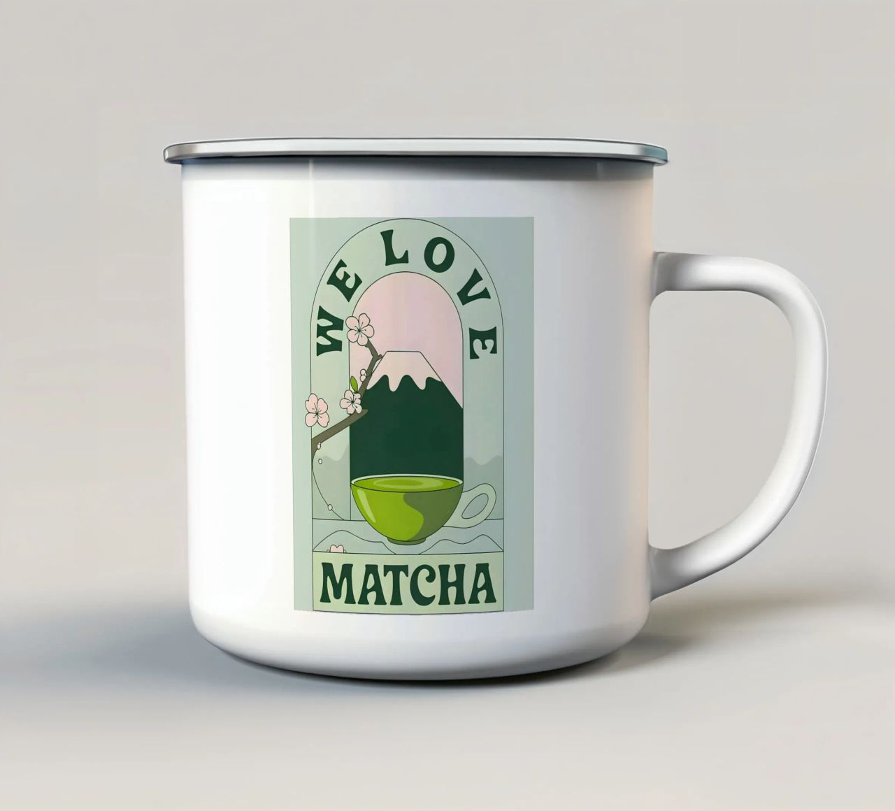 Matcha tazza in smalto da mitom
