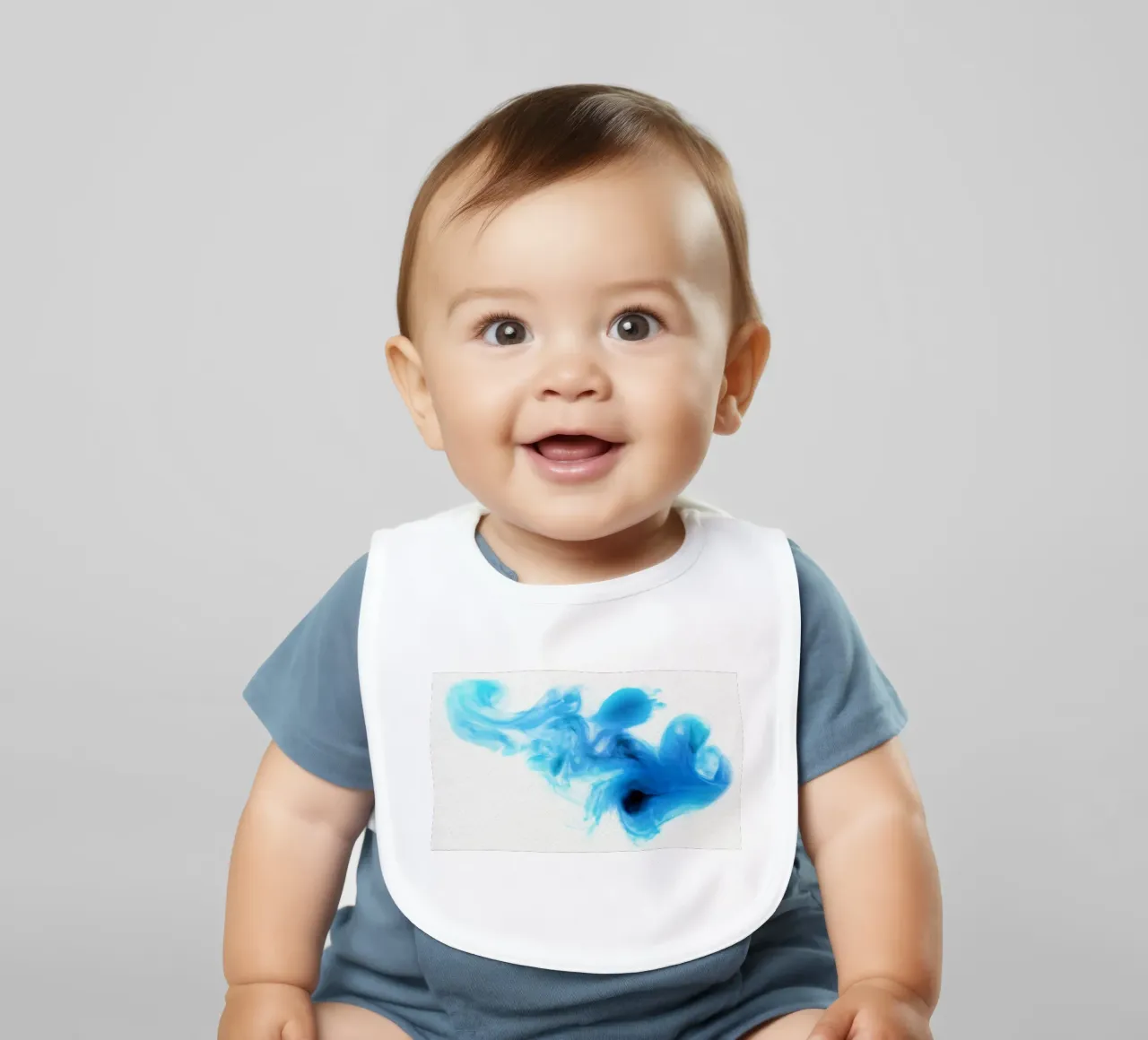 Dynamic Blue Ink Swirl - Abstract Fluid Art Print baby bib by NorwesClub