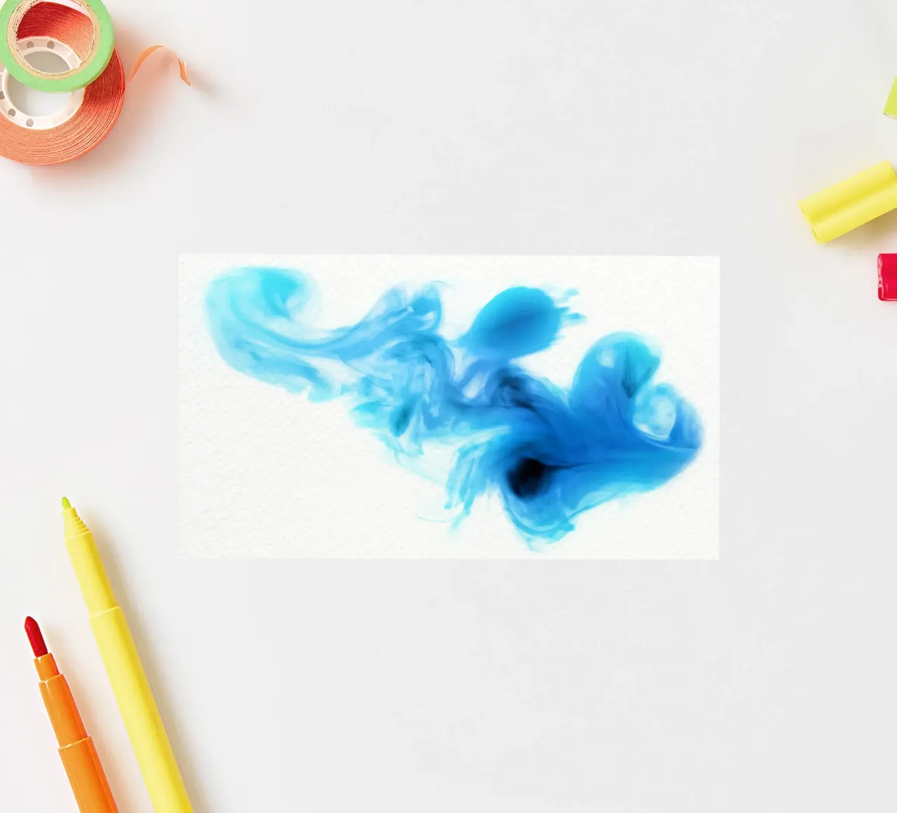 Dynamic Blue Ink Swirl - Abstract Fluid Art Print sticker by NorwesClub