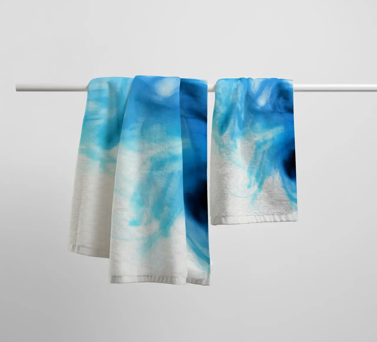 Dynamic Blue Ink Swirl - Abstract Fluid Art Print towel by NorwesClub