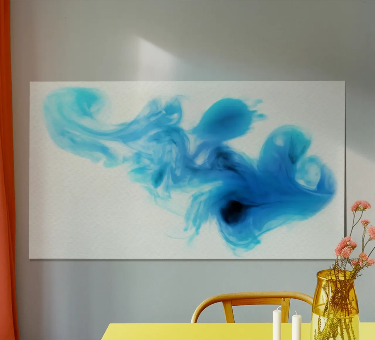 Dynamic Blue Ink Swirl - Abstract Fluid Art Print hahnemühle by NorwesClub