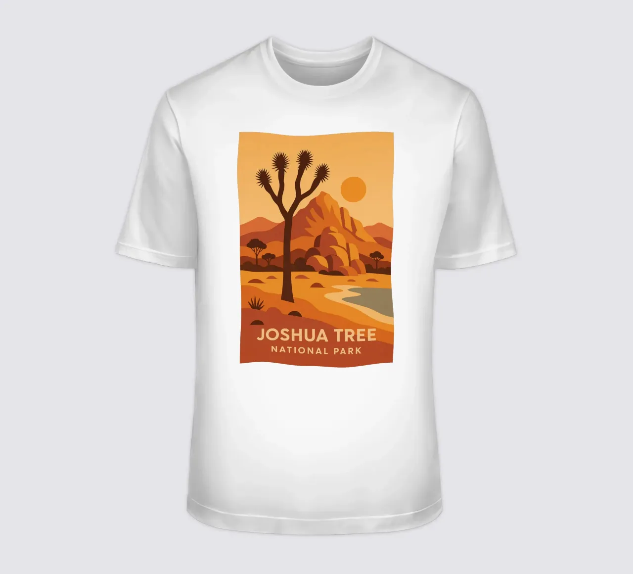 Joshua Tree - deserto grafico e albero iconico t-shirt da JETLAG | affiches voyage