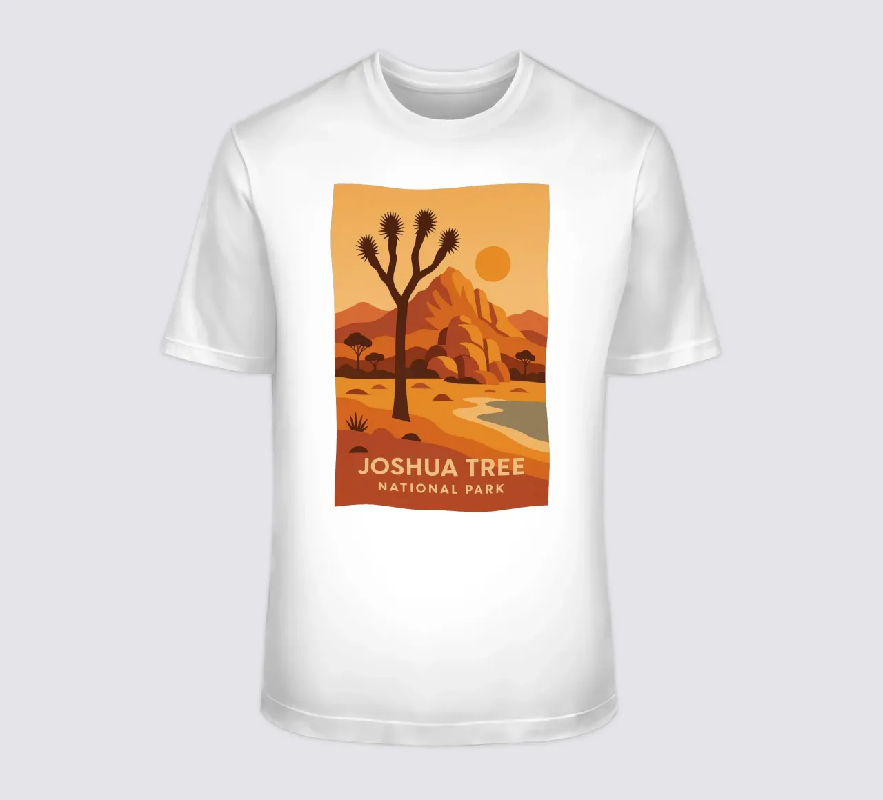 Joshua Tree - deserto grafico e albero iconico t-shirt da JETLAG | affiches voyage