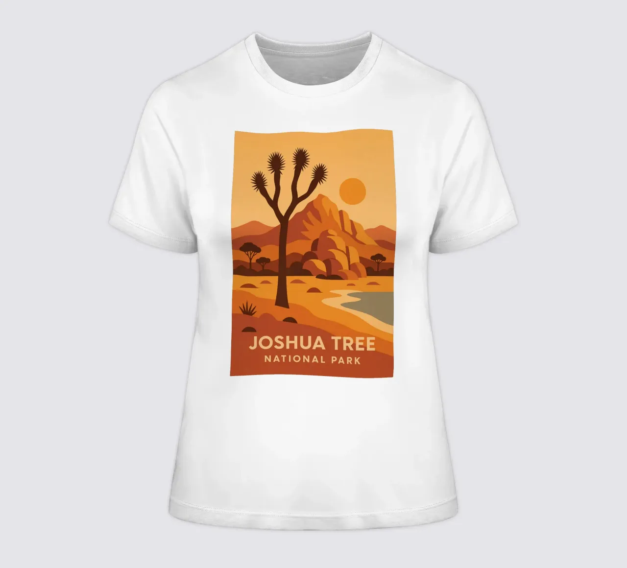 Joshua Tree - deserto grafico e albero iconico t-shirt da donna da JETLAG | affiches voyage