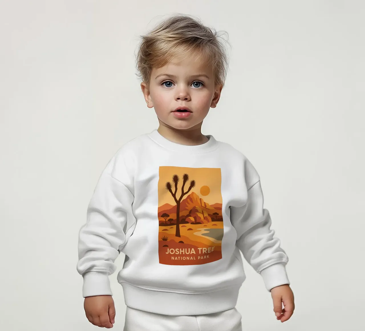 Joshua Tree - deserto grafico e albero iconico felpa neonato da JETLAG | affiches voyage