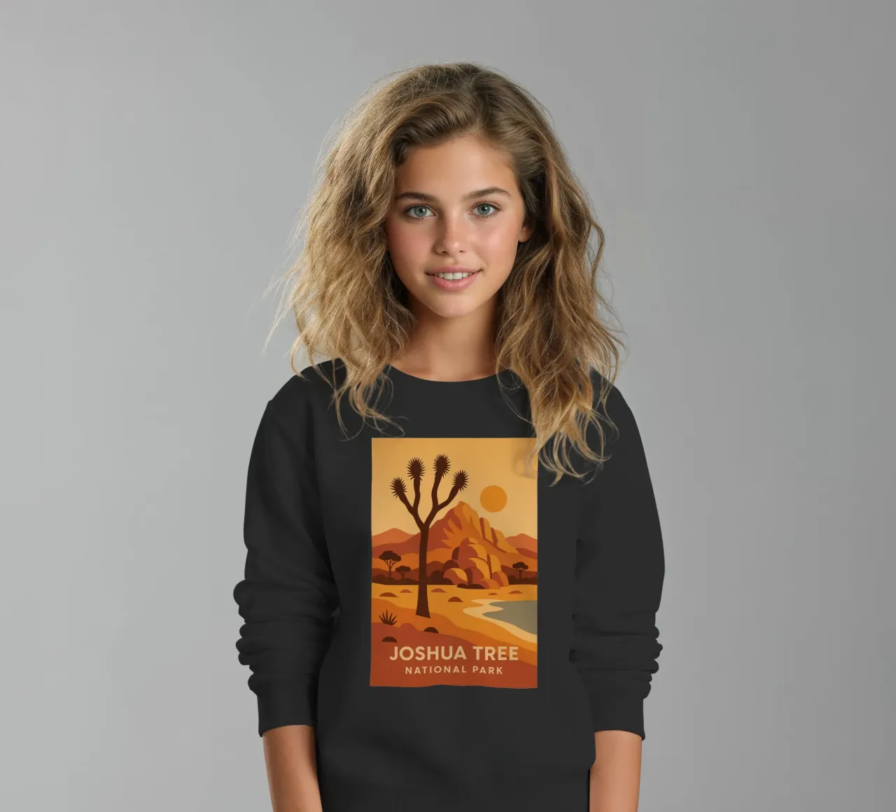 Joshua Tree - deserto grafico e albero iconico felpa bambino da JETLAG | affiches voyage