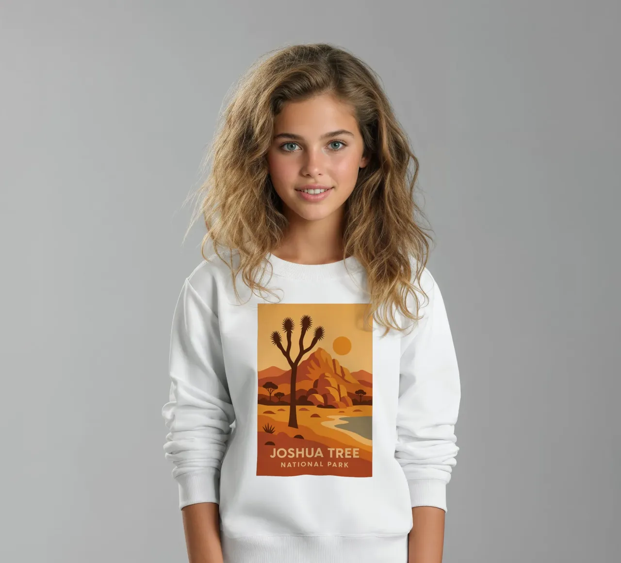 Joshua Tree - deserto grafico e albero iconico felpa bambino da JETLAG | affiches voyage