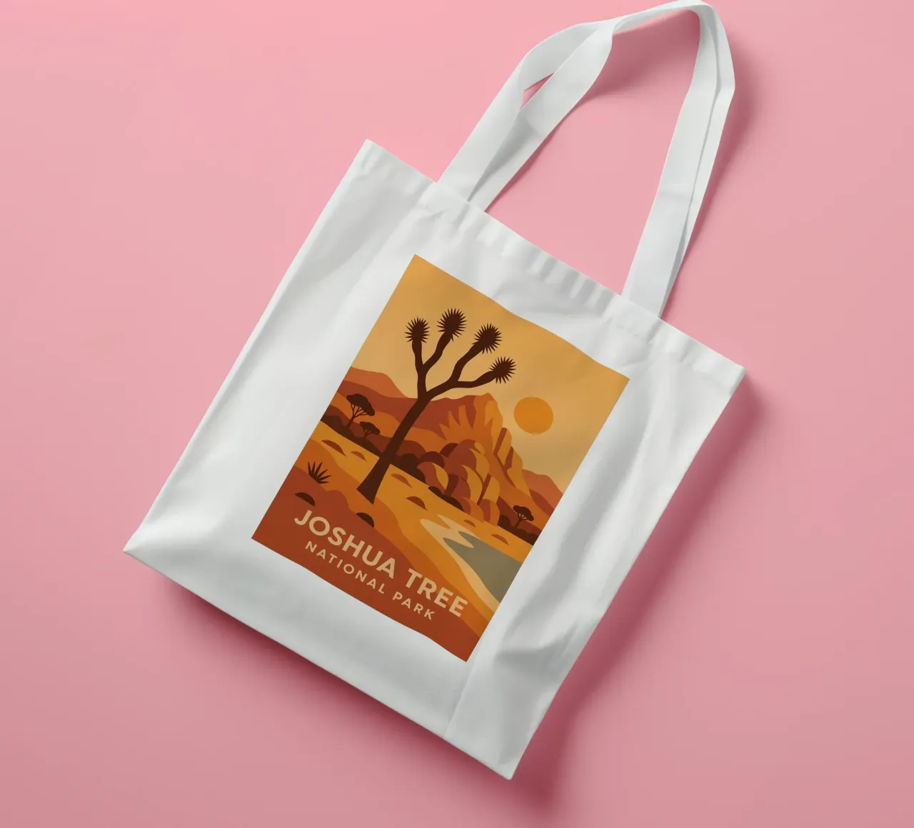 Joshua Tree - deserto grafico e albero iconico borsa in juta da JETLAG | affiches voyage