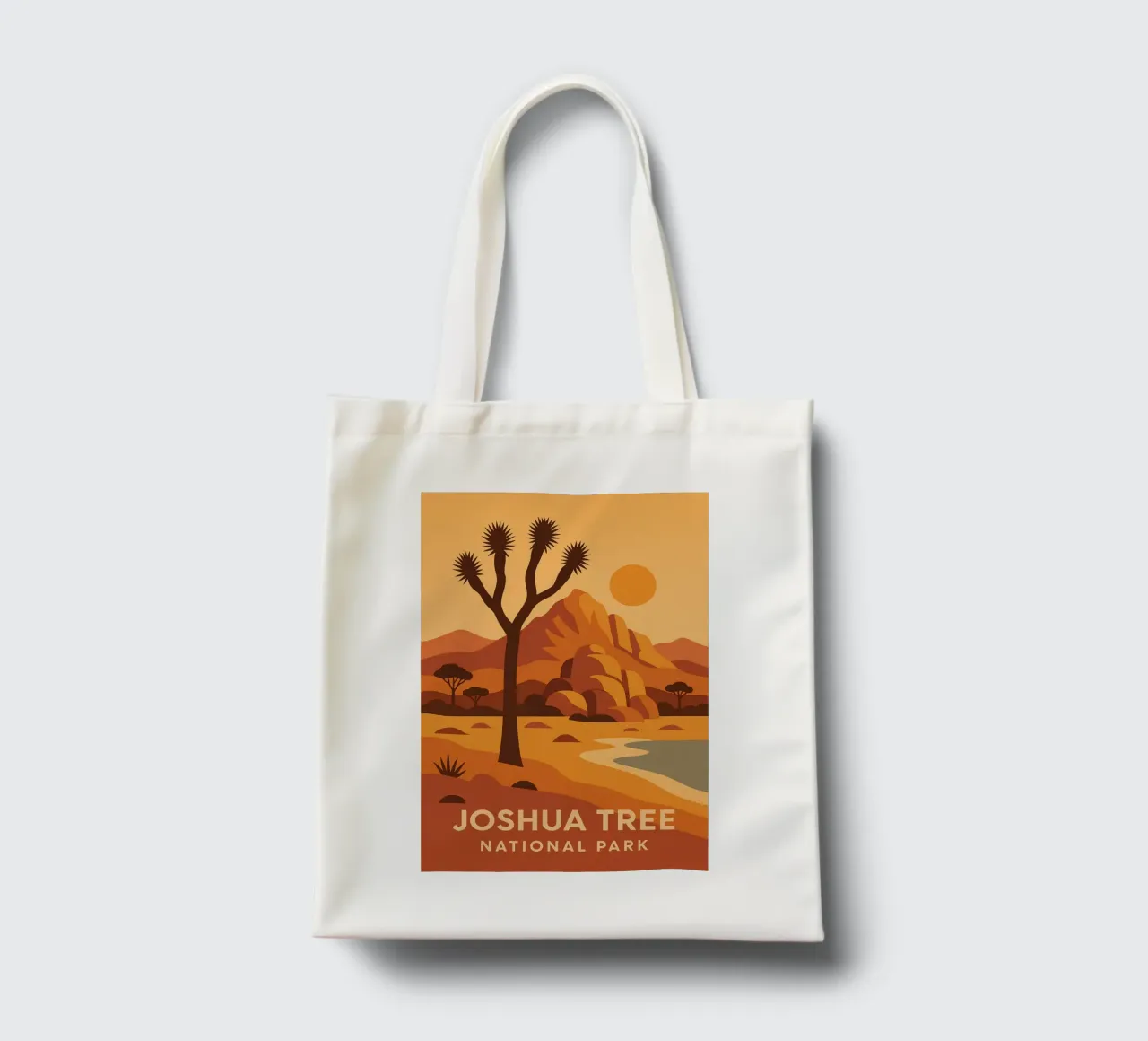 Joshua Tree - deserto grafico e albero iconico borsa in juta da JETLAG | affiches voyage
