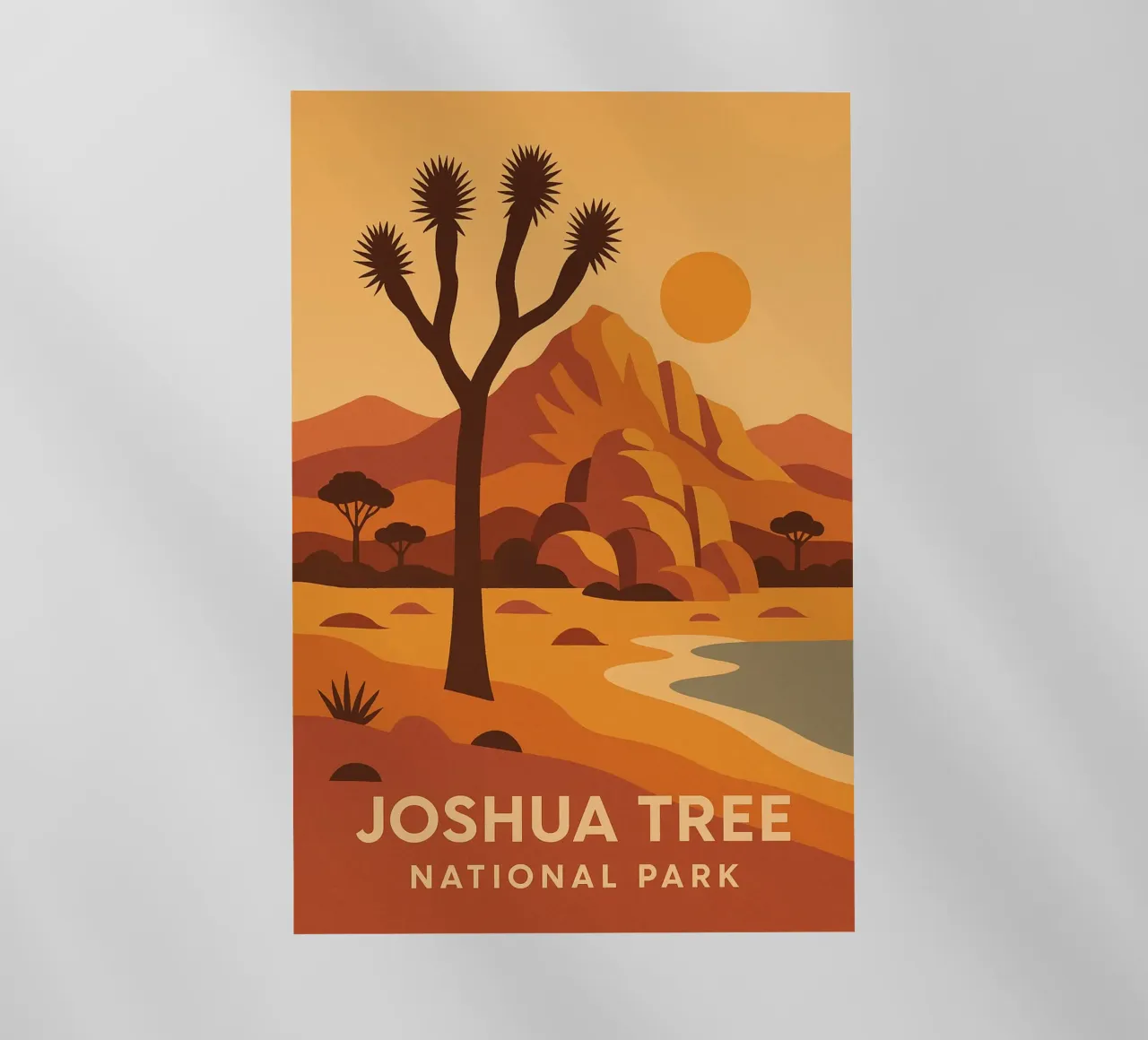 Joshua Tree - deserto grafico e albero iconico pellicola backlit da JETLAG | affiches voyage