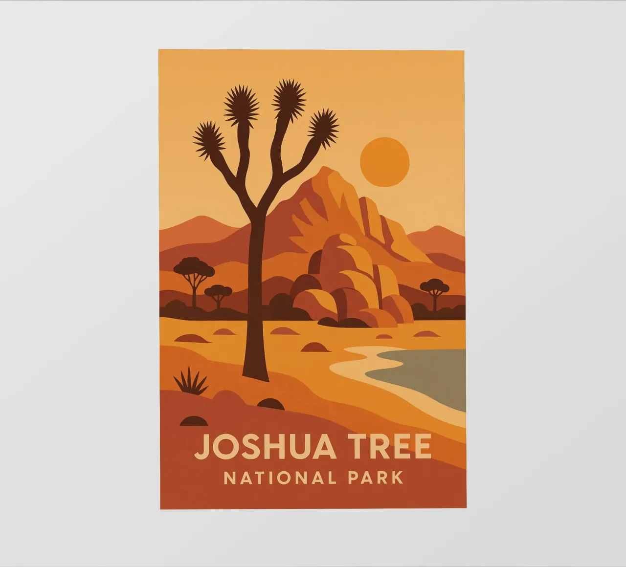 Joshua Tree - deserto grafico e albero iconico pellicola backlit da JETLAG | affiches voyage