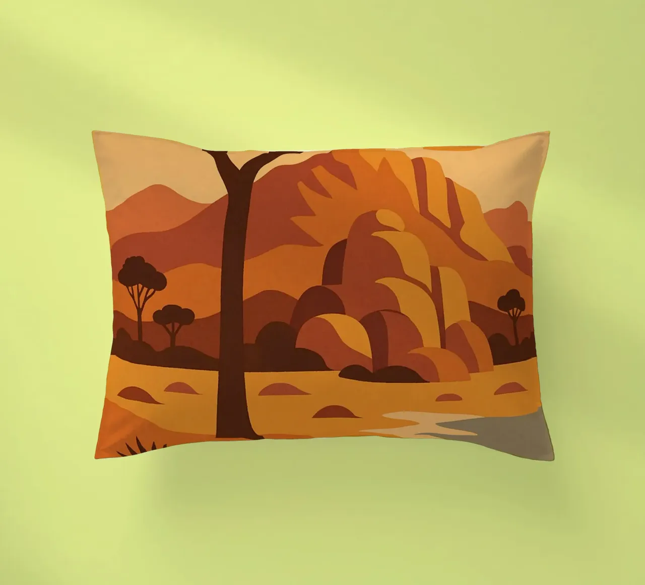 Joshua Tree - grafische Wüste und ikonischer Baum Kissen von JETLAG | affiches voyage
