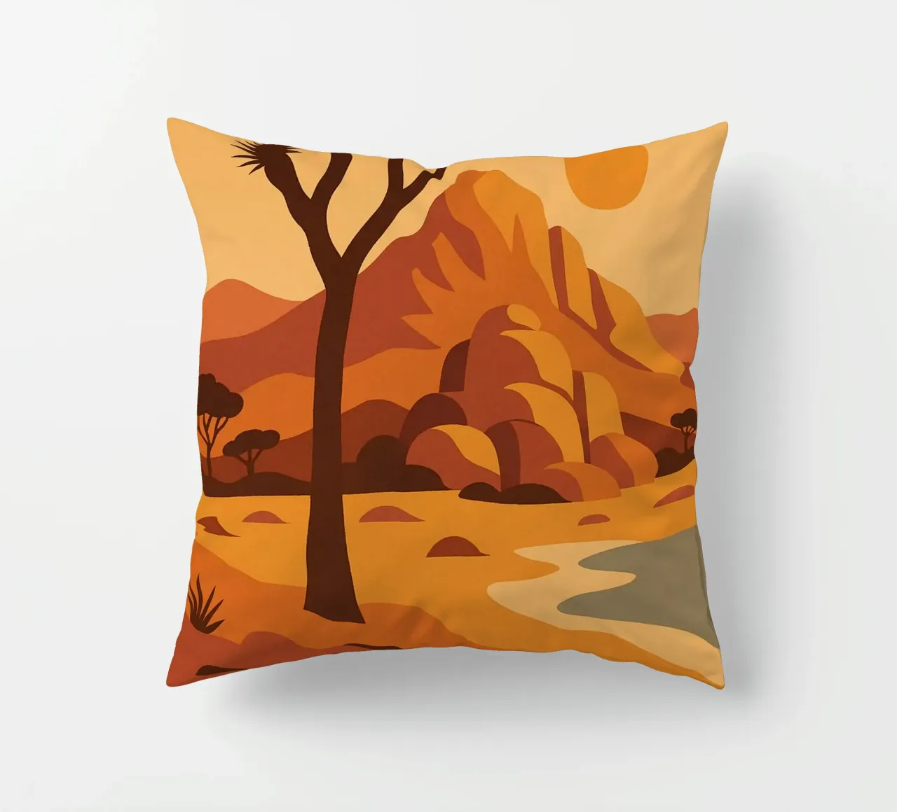 Joshua Tree - grafische Wüste und ikonischer Baum Kissen von JETLAG | affiches voyage