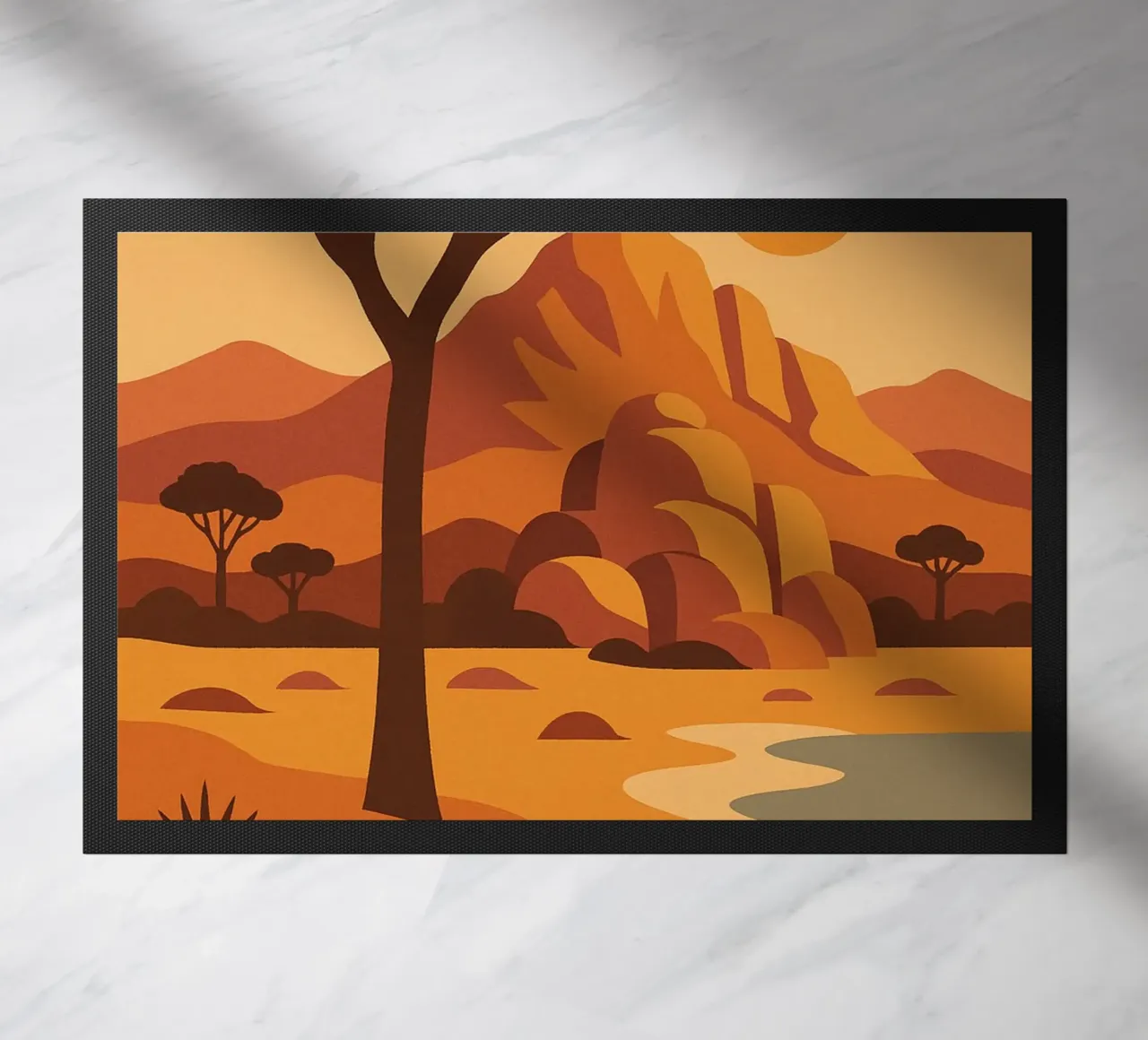 Joshua Tree - deserto grafico e albero iconico zerbino da JETLAG | affiches voyage