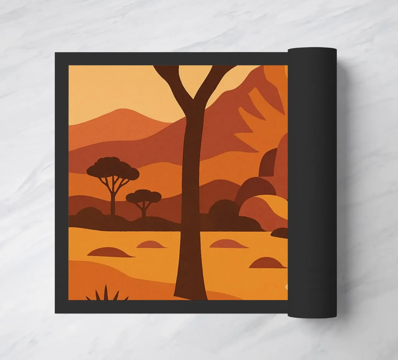 Joshua Tree - deserto grafico e albero iconico zerbino da JETLAG | affiches voyage