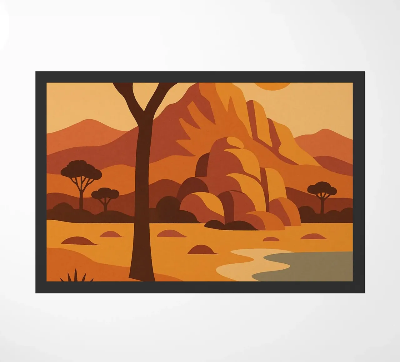Joshua Tree - deserto grafico e albero iconico zerbino da JETLAG | affiches voyage