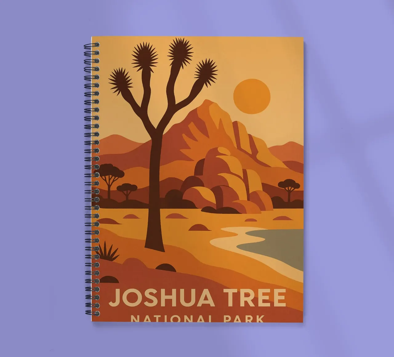 Joshua Tree - deserto grafico e albero iconico diario ad anelli da JETLAG | affiches voyage