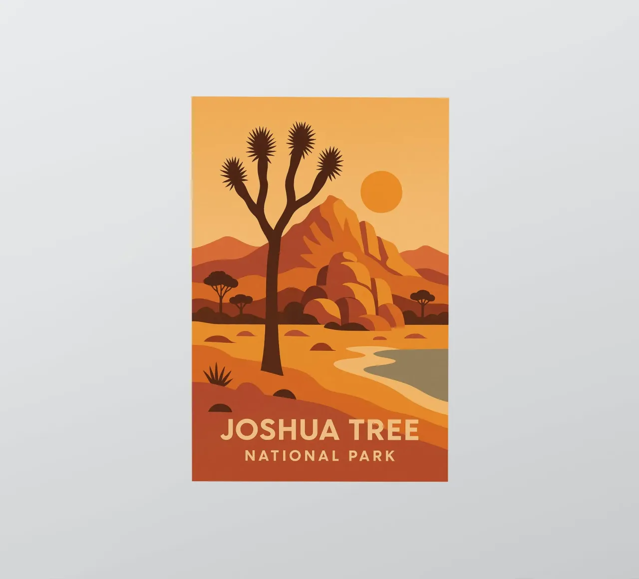 Joshua Tree - deserto grafico e albero iconico adesivo da JETLAG | affiches voyage