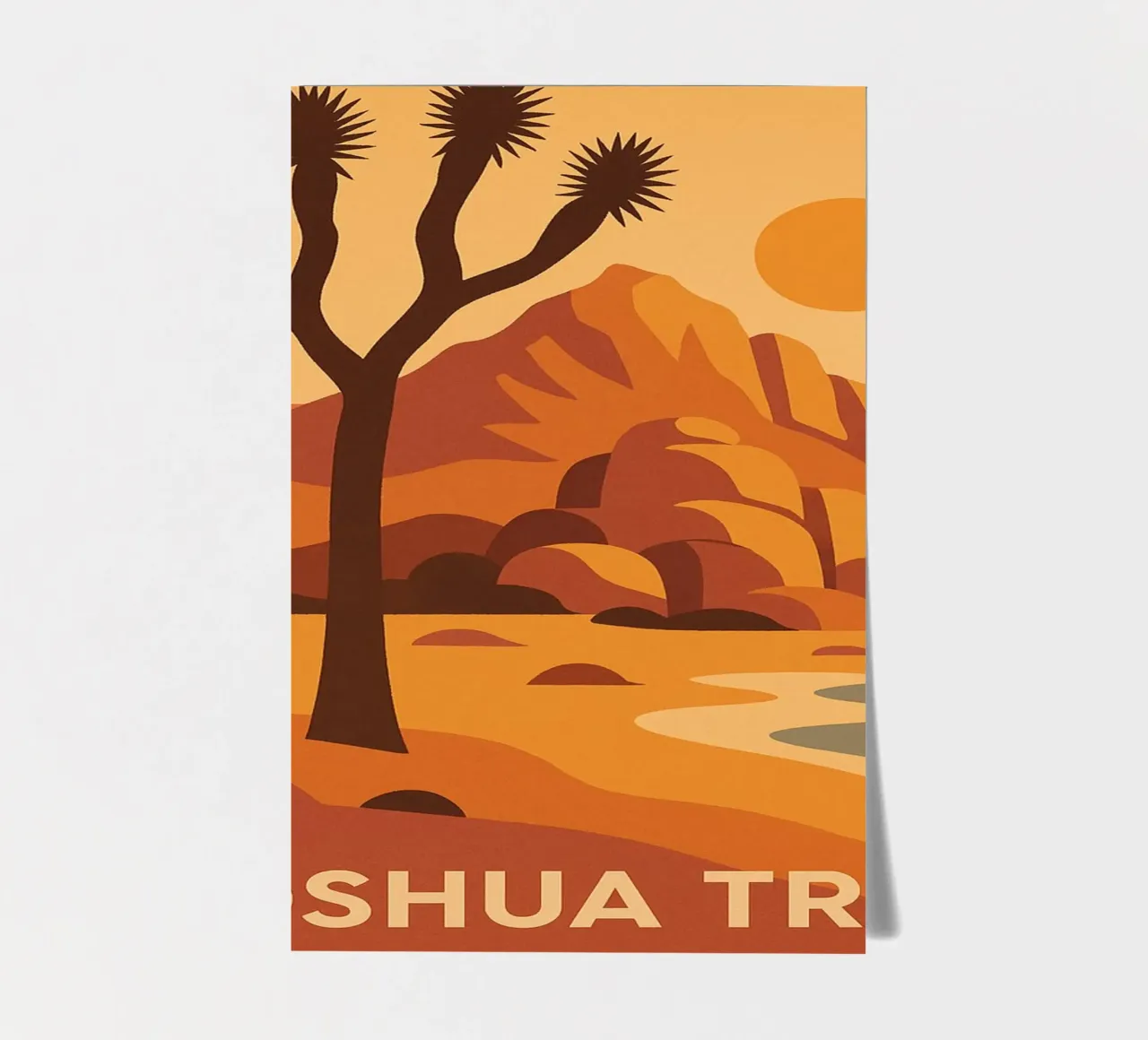 Joshua Tree - deserto grafico e albero iconico foglio adesivo da JETLAG | affiches voyage