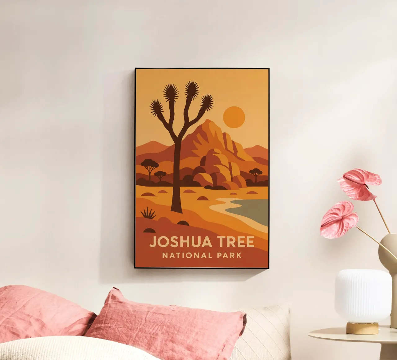 Joshua Tree - deserto grafico e albero iconico plexiglass da JETLAG | affiches voyage