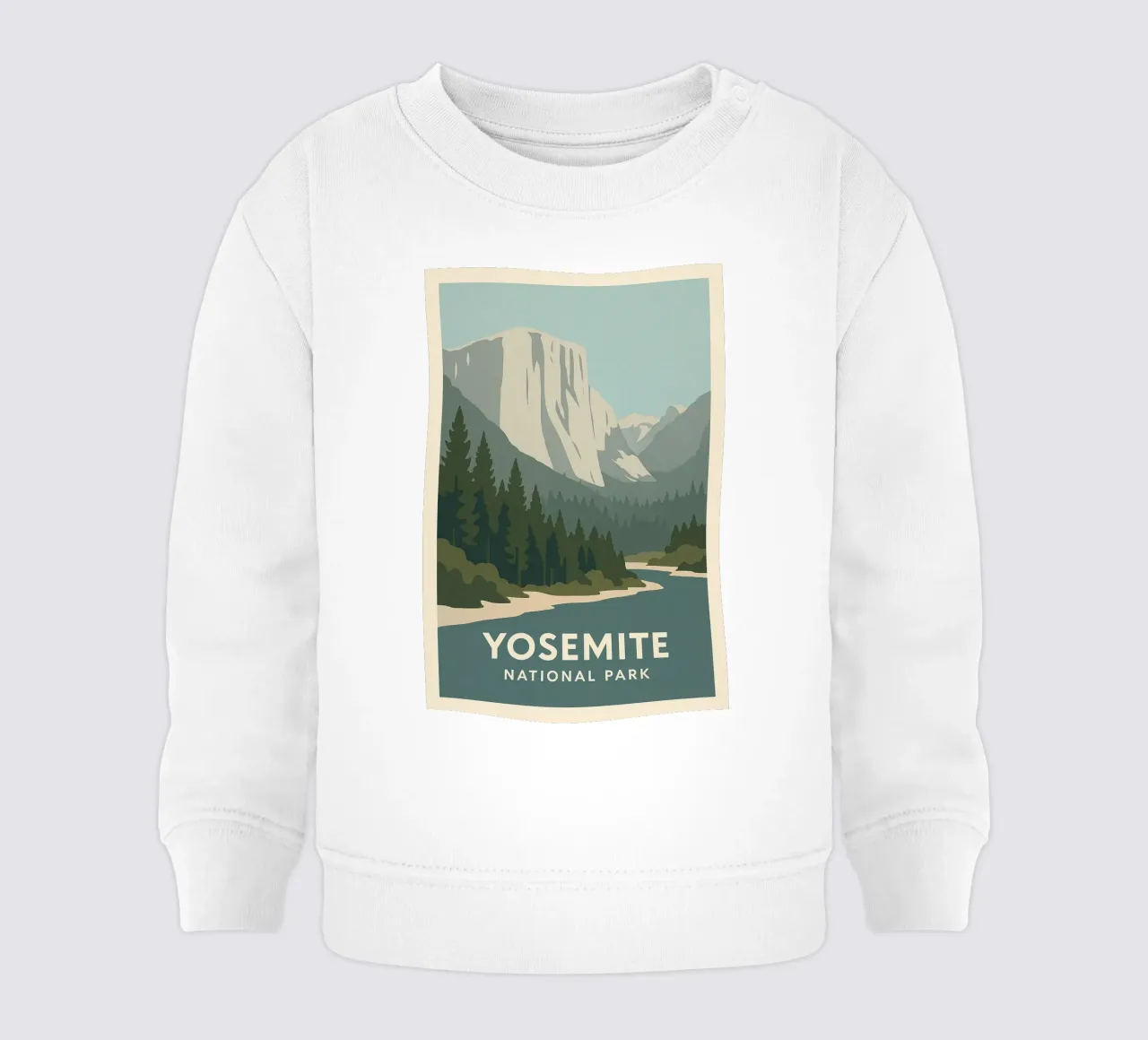 Yosemite - raw verticality and eternal forests baby sweatshirt by JETLAG | affiches voyage