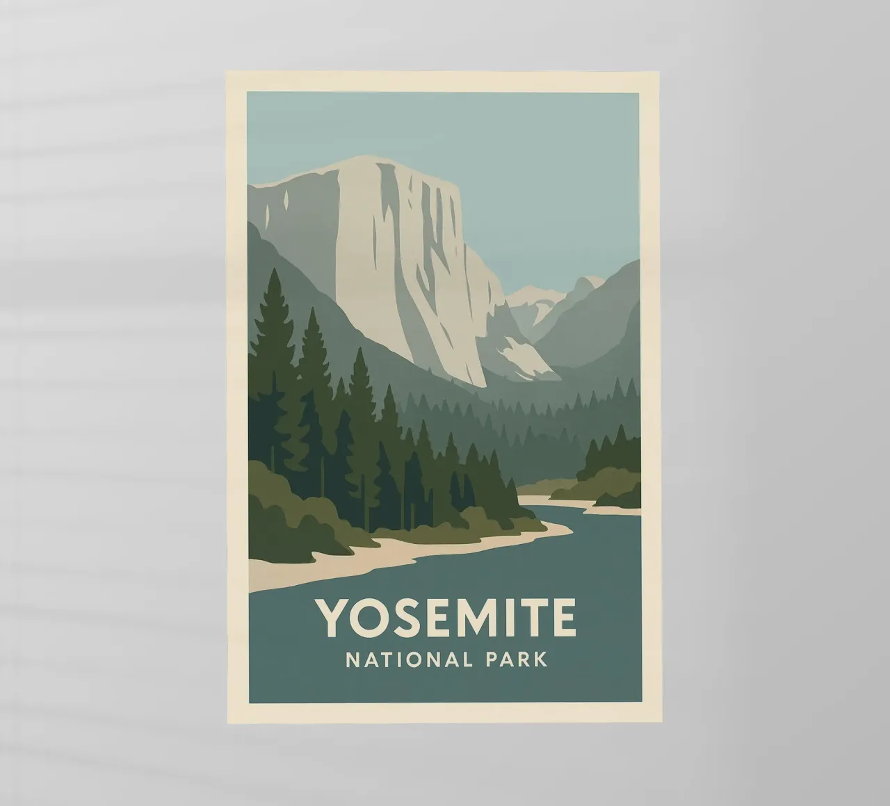 Yosemite - verticalità cruda e foreste eterne pellicola backlit da JETLAG | affiches voyage
