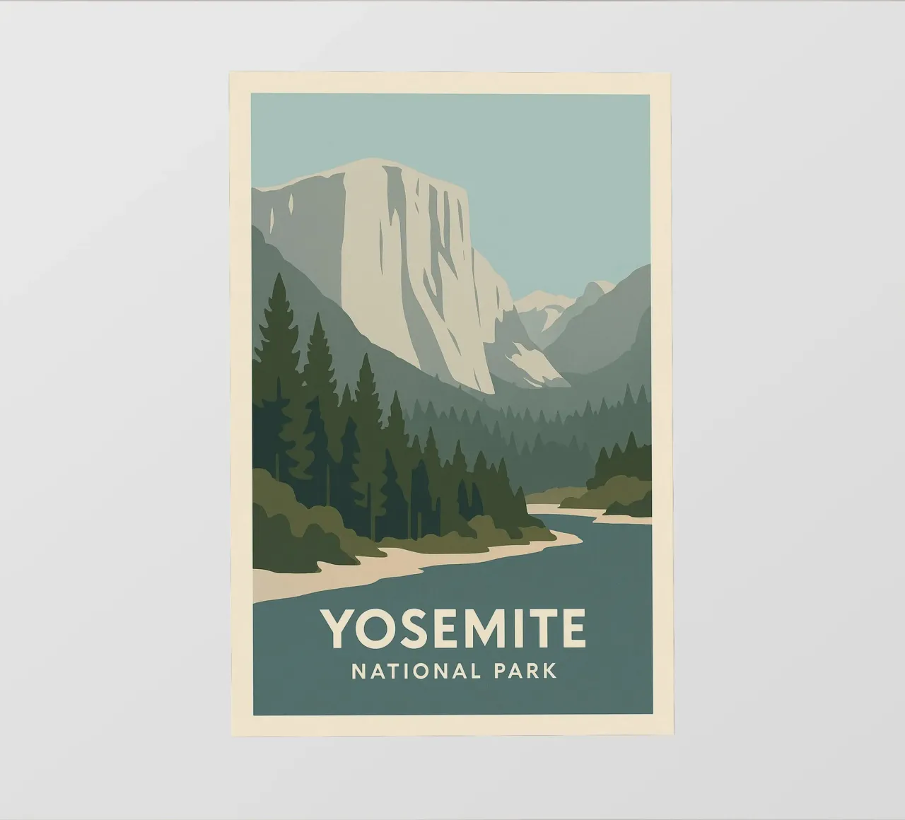 Yosemite - verticalità cruda e foreste eterne telo in pvc da JETLAG | affiches voyage