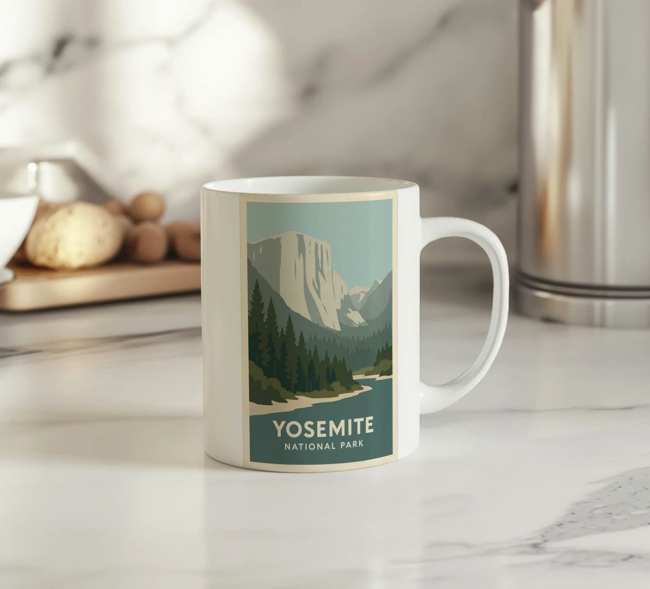 Yosemite - verticalità cruda e foreste eterne tazza in ceramica da JETLAG | affiches voyage