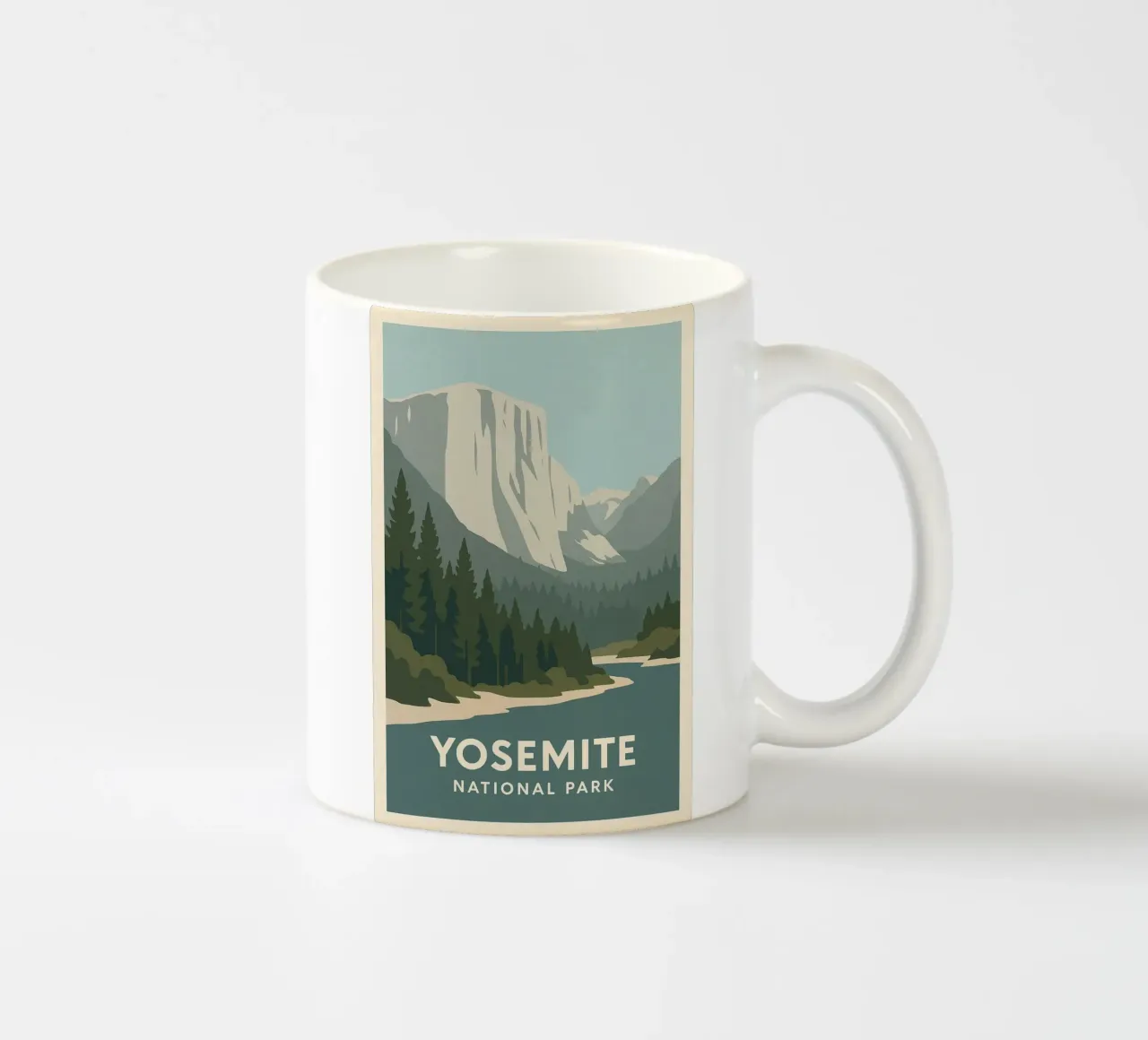 Yosemite - raw verticality and eternal forests ceramic mug by JETLAG | affiches voyage