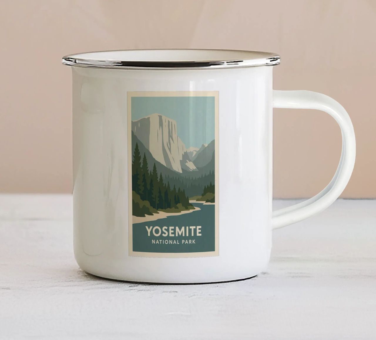 Yosemite - verticalità cruda e foreste eterne tazza in smalto da JETLAG | affiches voyage