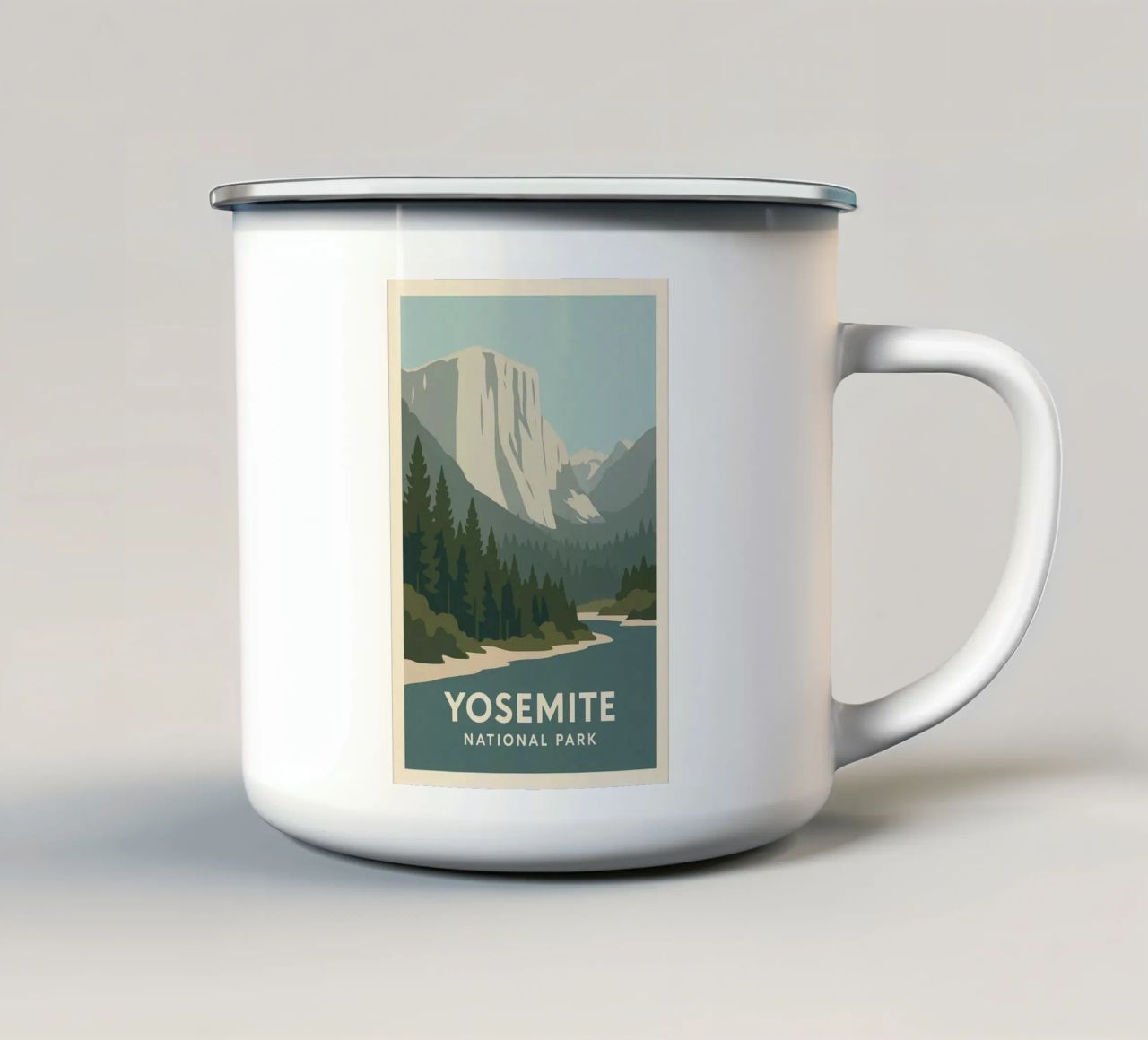 Yosemite - verticalità cruda e foreste eterne tazza in smalto da JETLAG | affiches voyage