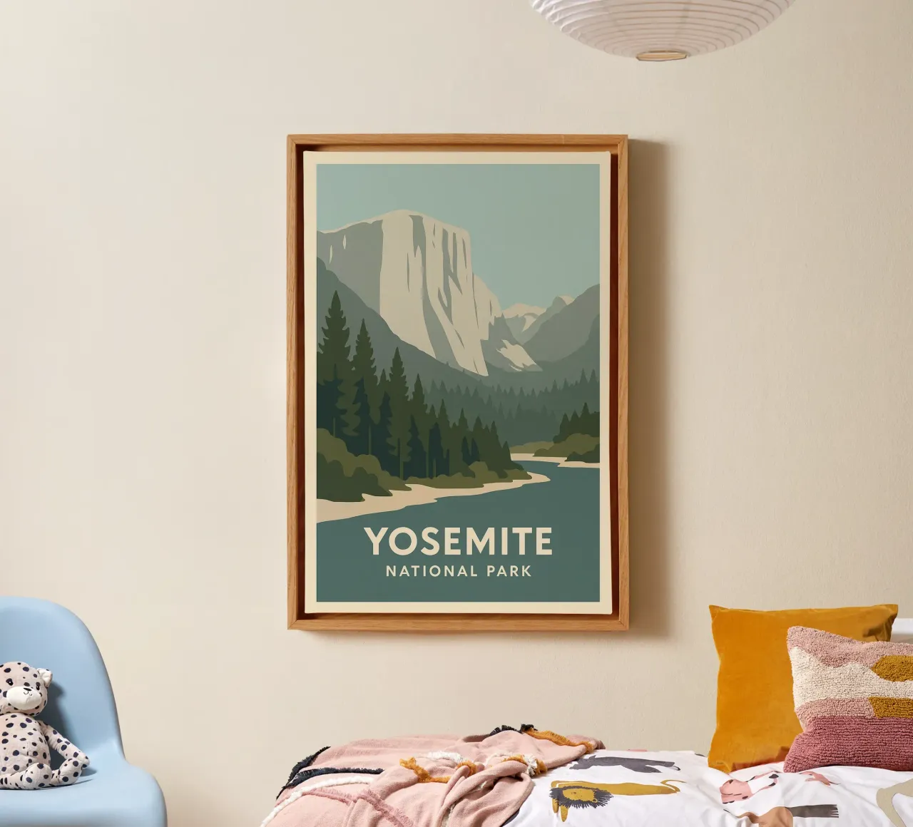Yosemite - verticalità cruda e foreste eterne tela con Cornice a cassetta da JETLAG | affiches voyage