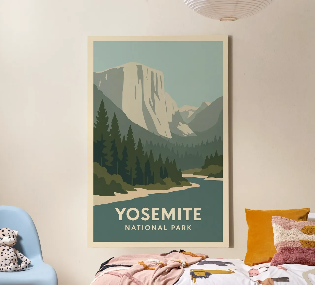 Yosemite - verticalità cruda e foreste eterne tela con Cornice a cassetta da JETLAG | affiches voyage