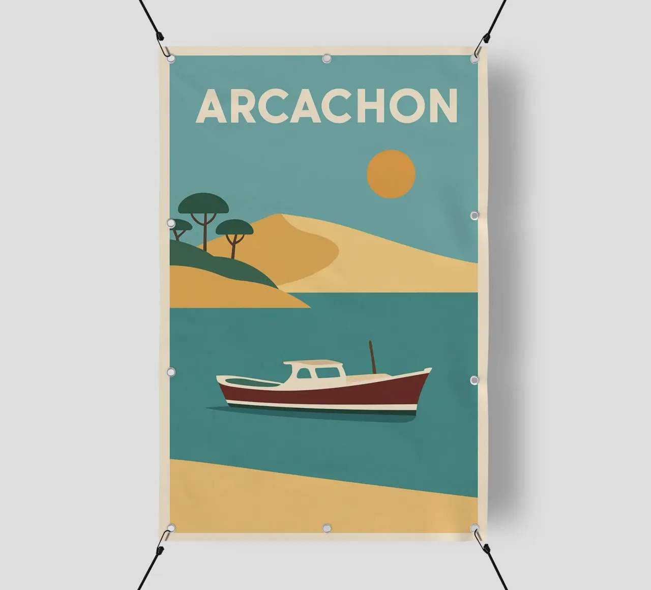 Arcachon - dune dorate e l'orizzonte atlantico telo in pvc da JETLAG | affiches voyage