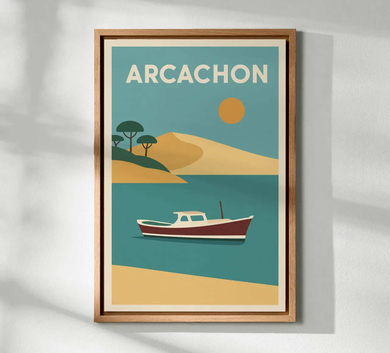 Arcachon - dune dorate e l'orizzonte atlantico tela con Cornice a cassetta da JETLAG | affiches voyage